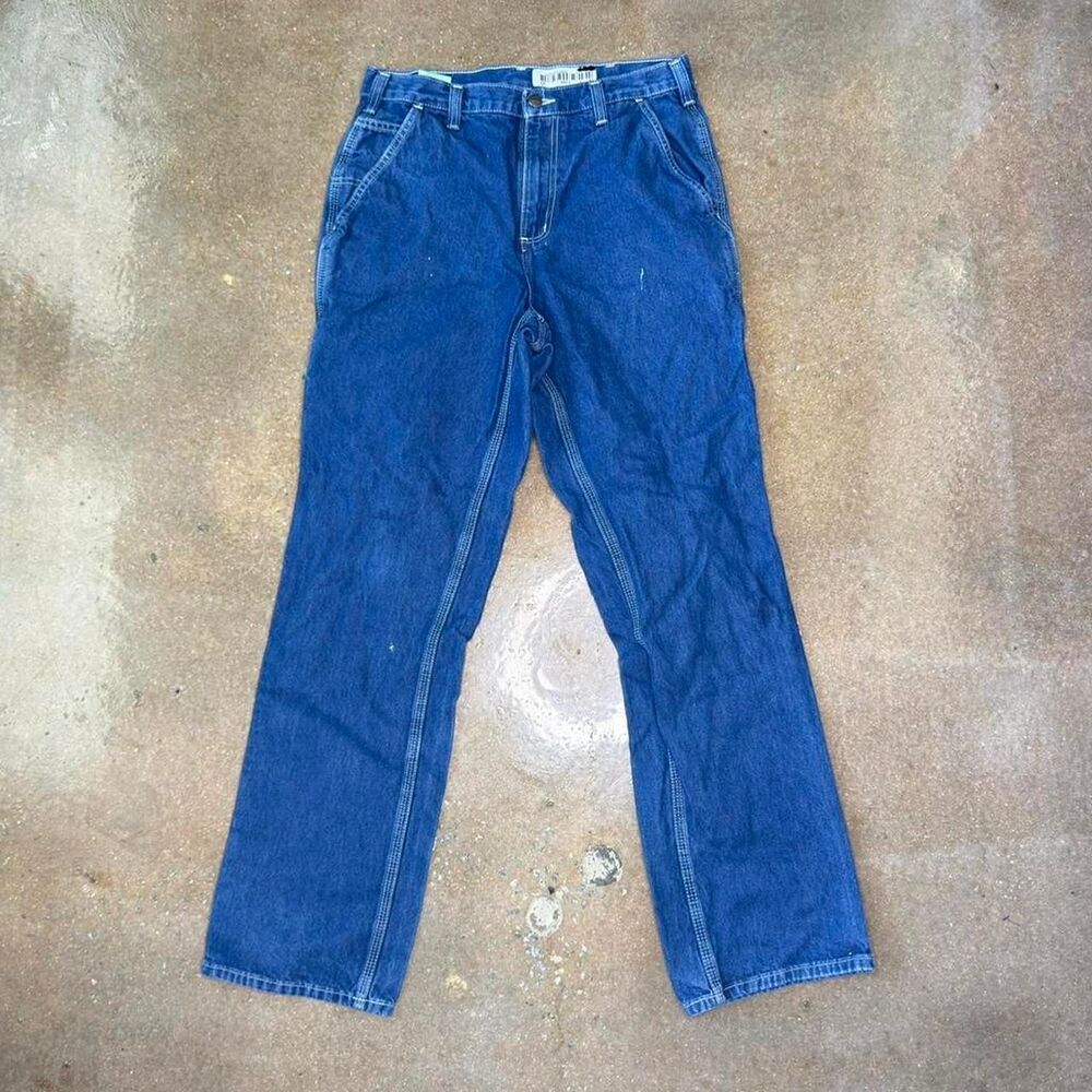 Carhartt‎ Carpenter Jeans Mens 32x34 Dark Wash Workwear Denim Pants